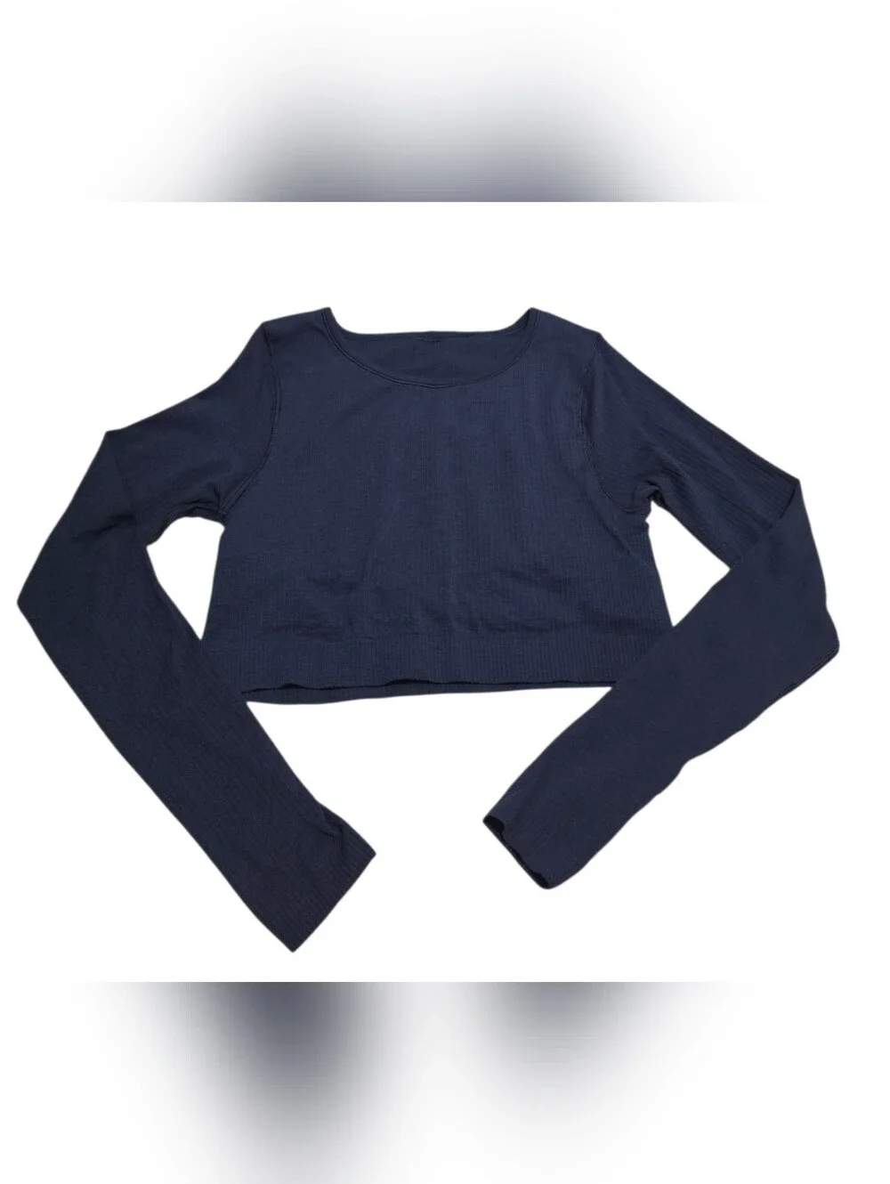 Lululemon Ebb to Street Long Sleeve Cropped Shirt in True Navy